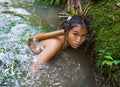 Women Mentawai tribe fishing.